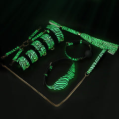 Glow-in-dark Zebra Print Bondage Set