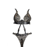 Harnais de bondage en cuir et dentelle