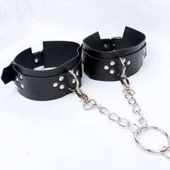 Cross Chain Buckle Collar and Cuffs Bondage