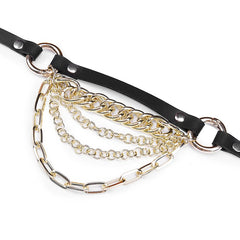 Collier en cuir à chaîne