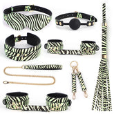 Glow-in-dark Zebra Print Bondage Set