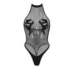 Fishnet Embroidered Bodysuit