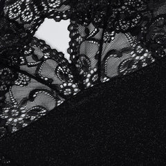 Body transparent sexy avec coutures en dentelle