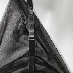 Body rayé en maille transparente avec épissure