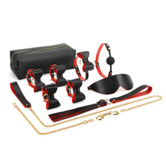 Kit de pochette de bondage en cuir avec nœud