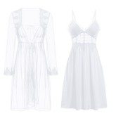 See-through Lace Silk Sleep Set