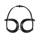 Soutien-gorge en cuir à boucle et bonnet ouvert