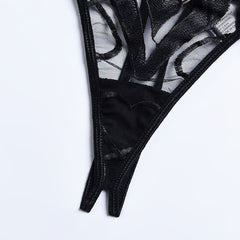 Conjunto de lencería sexy con estampado de corazones