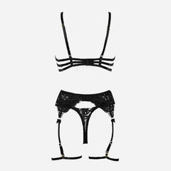 Ceinture gemme avec ensemble de lingerie brodée de roses avec jarretière