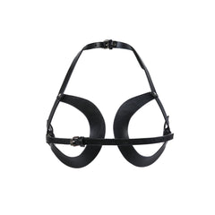 Open Cup Buckled Leather Bra