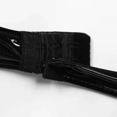 Soutien-gorge sexy à bretelles et bonnet ouvert brillant avec col