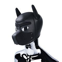 Masque à capuche en cuir pour jeu de rôle érotique pour chien
