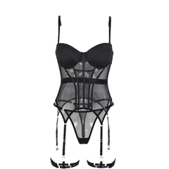Ensemble de lingerie à bretelles avec jarretière