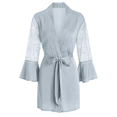 Peignoir fleuri en jacquard