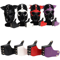 Leather Doggie Mask Hood