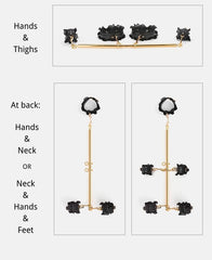 Kit de barra esparcidora de bondage con adornos de encaje