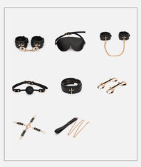Kit de maleta BDSM de cuero genuino de lujo