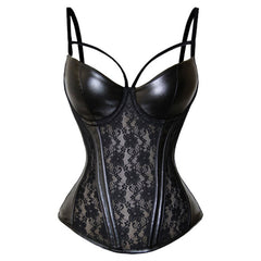 Leather Sexy Lace Corset with  Garter