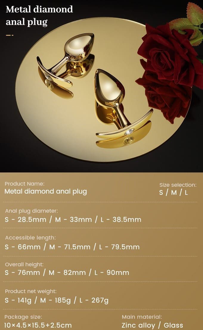 Plug Anal Diamante Dorado