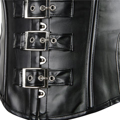 Leather Halter Neck Open-cup Shapewear