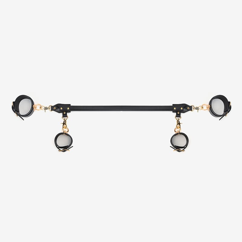 Kit de bondage con barra esparcidora de cuero