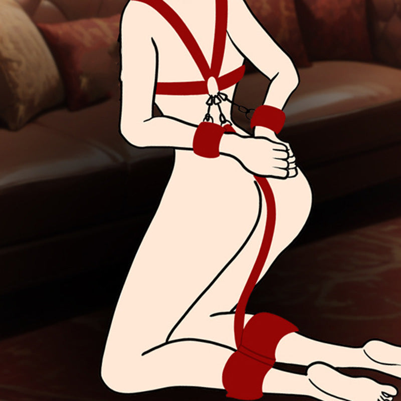 Reverse Handcuff and Ankle Cuff Bondage Set