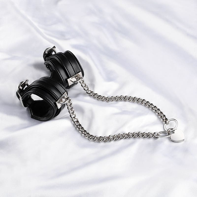 Heart-Shaped Lock Handcuffs with Chain