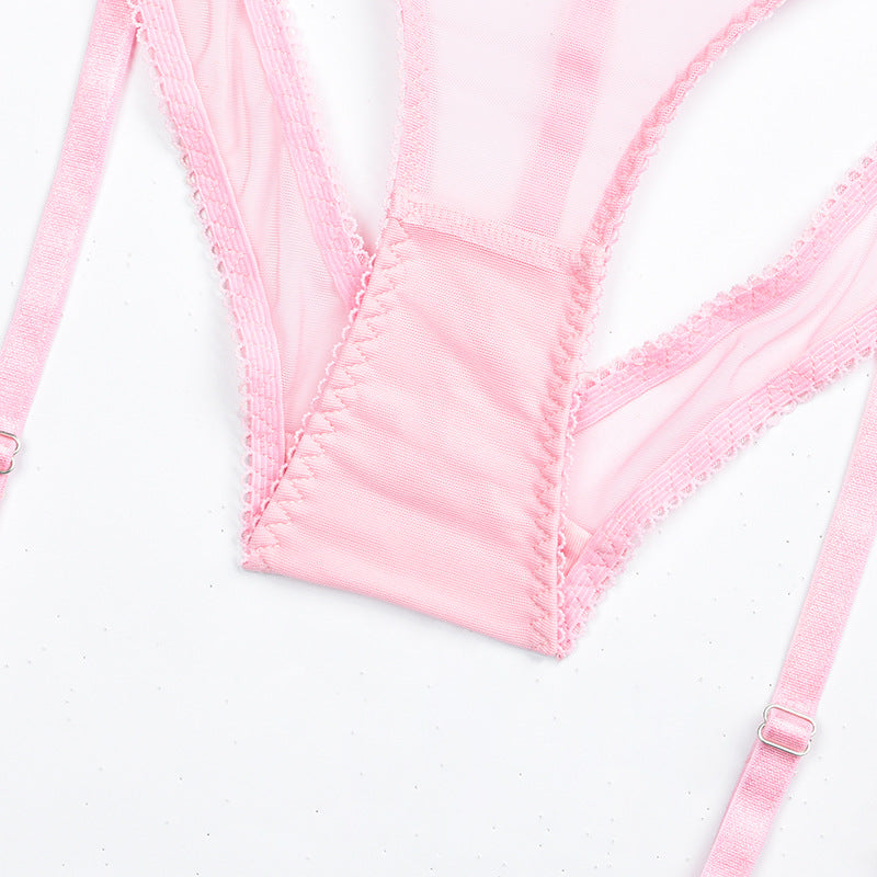 Sexy Open-cup Lingerie Set with Nipple Pasties
