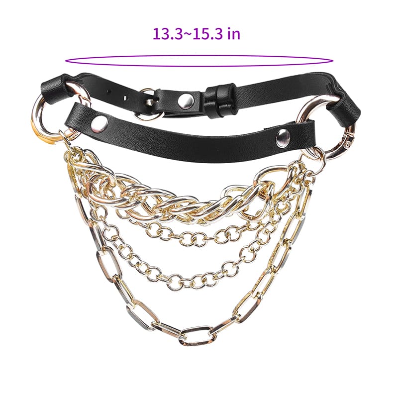 Collar De Cuero De Cadena
