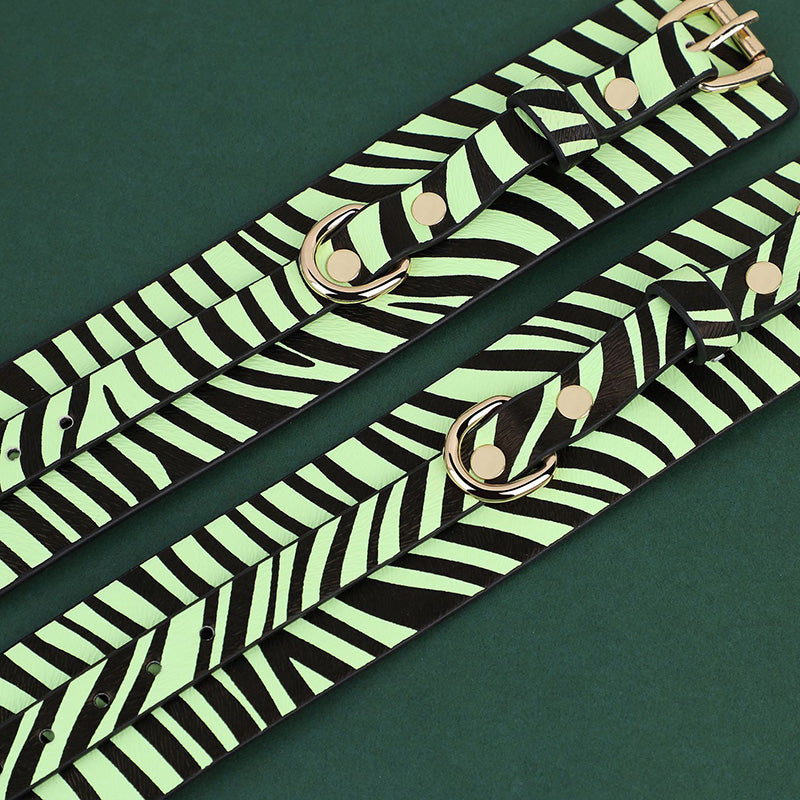 Glow-in-dark Zebra Print Bondage Set