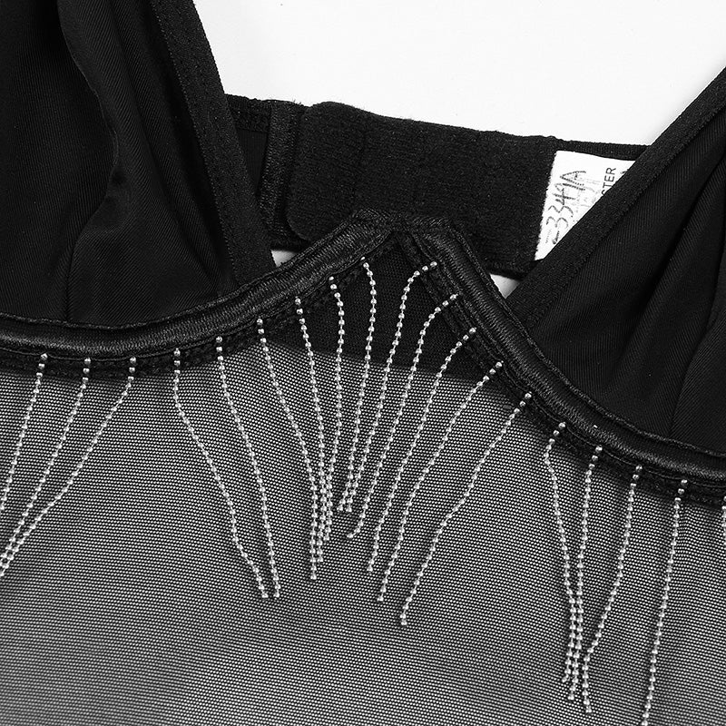 Sexy Low-cut Tassel Bodysuit with Gloves