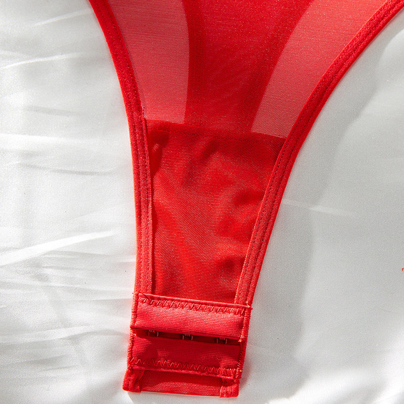 Sexy See-through Mesh Crotchless Bodysuit with Stockings