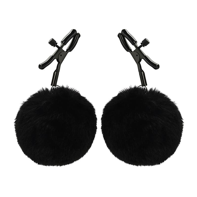 Abrazaderas de bolas peludas negras