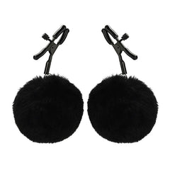 Abrazaderas de bolas peludas negras
