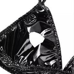 Sujetador halter sexy de alto brillo 