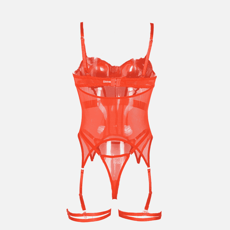 Ensemble de lingerie à bretelles avec jarretière