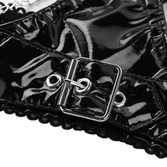 Top sexy con cadena halter de alto brillo