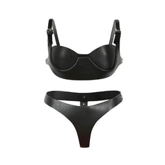 Conjunto de lencería bondage de cuero