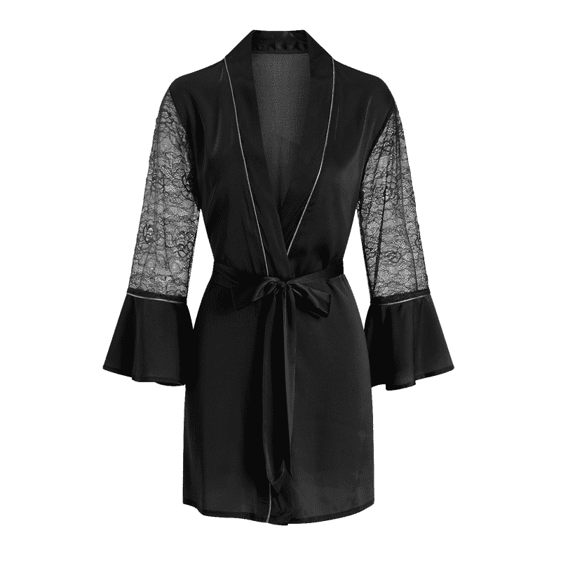 Peignoir fleuri en jacquard