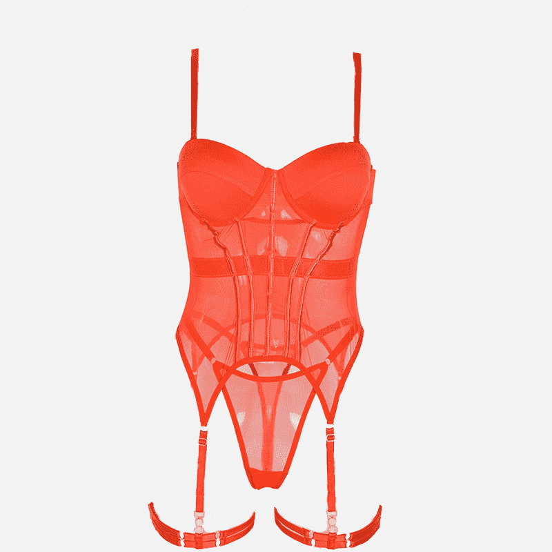 Ensemble de lingerie à bretelles avec jarretière
