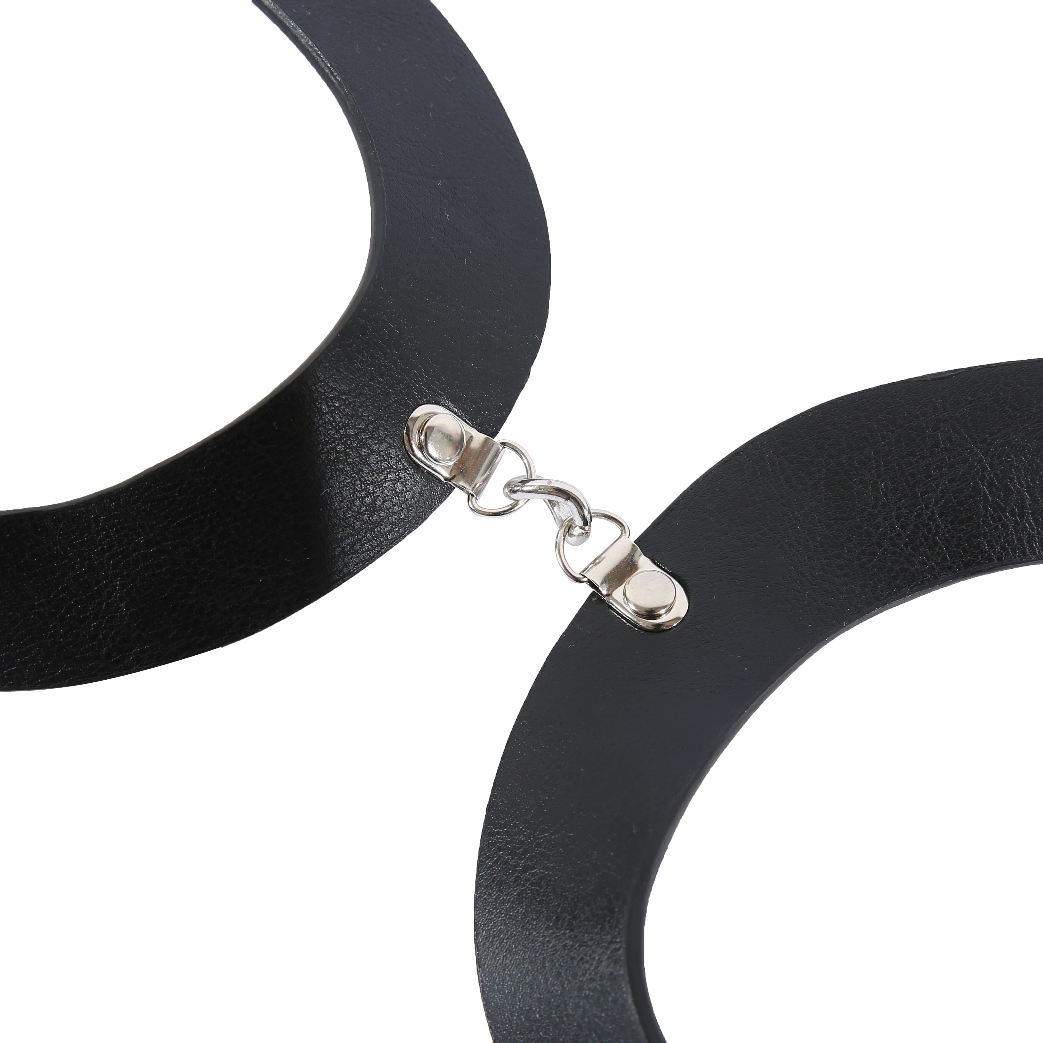 Open Cup Buckled Leather Bra