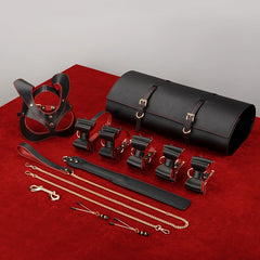 Kit de paquete de rollos de bondage de cuero con lazo