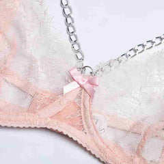 Ensemble de lingerie en plumes de dentelle avec jarretière