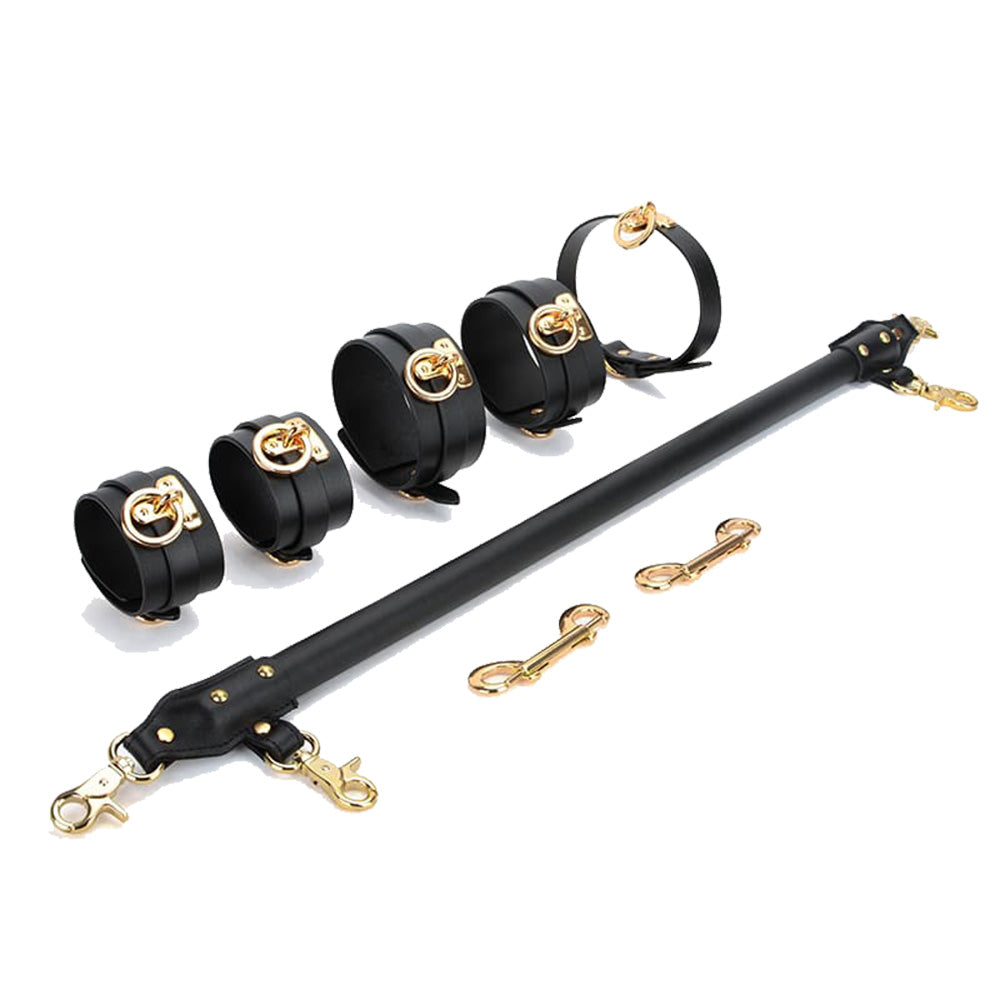 Kit de bondage con barra esparcidora de cuero